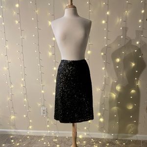 Talbots NWT Black Sequin Skirt Size 14